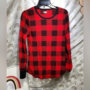 Old Navy Red and Black Checkered Top